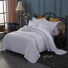 100% Pure Embroidered Egyptian Cotton Linens Hotel Bed Sheet Bedding Set
