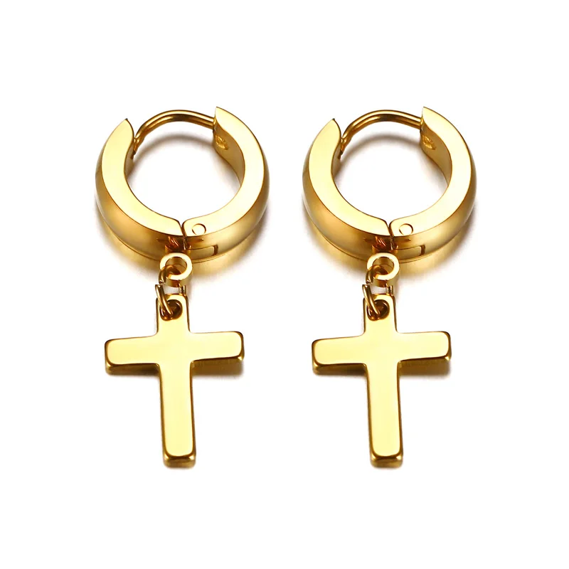 Hot selling and new stainless steel 18k gold plated cross hoop earrings model, Picture shows
Hot selling and new stainless steel 18k gold plated cross hoop earrings model, Picture shows