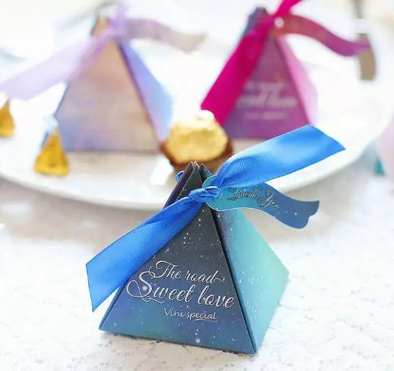 romantic bow ribbon door gift paper bag for wedding packaging