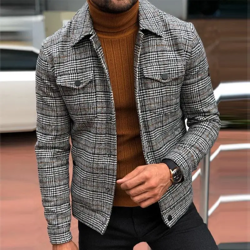 2021 Autumn Casual Men's Jackets Coats Slim Pocket Long Sleeve Lapel Mens Plaid Jacket For Men, Customized color
2021 Autumn Casual Men's Jackets Coats Slim Pocket Long Sleeve Lapel Mens Plaid Jacket For Men, Customized color