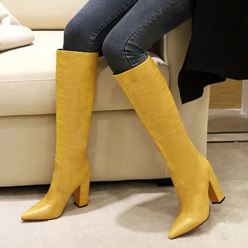 Simple Solid Big Size 48 Marble Print Knee High Pointed Toe Chunky High Heel Women Boots Slip-on Long Booties For Ladies, Black,red,white,yellow
Simple Solid Big Size 48 Marble Print Knee High Pointed Toe Chunky High Heel Women Boots Slip-on Long Booties For Ladies, Black,red,white,yellow