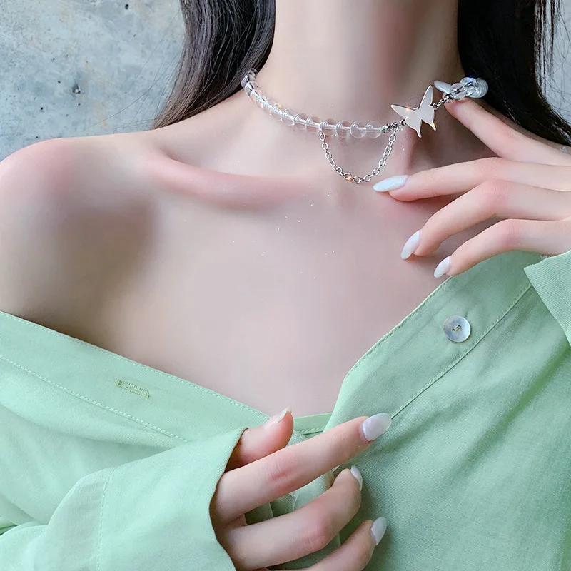Highly Recommend Fashion Simple looking Pearl Crystal Clear Butterfly Necklace Choker For Girls Women
Highly Recommend Fashion Simple looking Pearl Crystal Clear Butterfly Necklace Choker For Girls Women