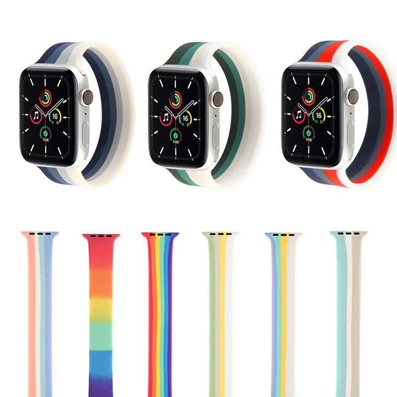 Printed silicone straps sport for apple iwatch 6 5 4 rainbow wristband 44 42 40 38mm for apple watch band, 12 colors
Printed silicone straps sport for apple iwatch 6 5 4 rainbow wristband 44 42 40 38mm for apple watch band, 12 colors