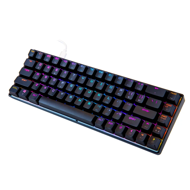 Hot selling MK14 mechanical keyboard 68-key full-key non-punch light-emitting desktop laptop RGB mechanical keyboard, Black white
Hot selling MK14 mechanical keyboard 68-key full-key non-punch light-emitting desktop laptop RGB mechanical keyboard, Black white