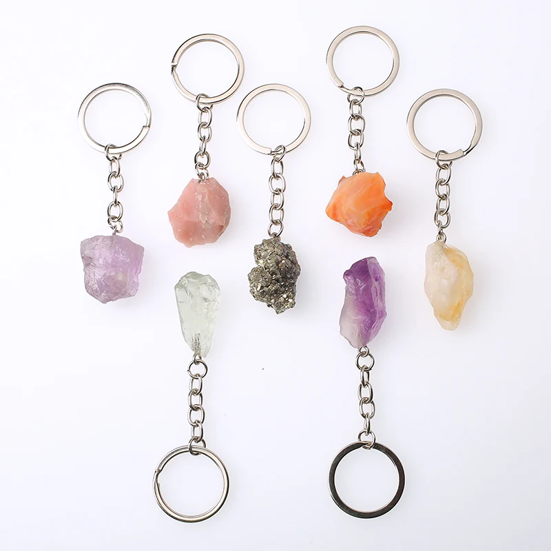 Wholesale Natural Stone Keychain Crystal Quartz raw Gemstone Chakra Crystal Stone Key Chain Keyring Jew for home decoration
Wholesale Natural Stone Keychain Crystal Quartz raw Gemstone Chakra Crystal Stone Key Chain Keyring Jew for home decoration
