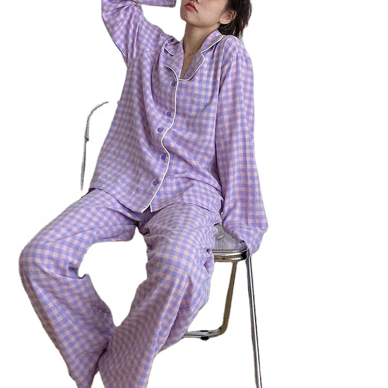 wholesale sleepwear Long Sleeve Pajama Suits Plaid Print Sleepwear Girls Casual Tops Pants Pajama Sets, 13 colors
wholesale sleepwear Long Sleeve Pajama Suits Plaid Print Sleepwear Girls Casual Tops Pants Pajama Sets, 13 colors