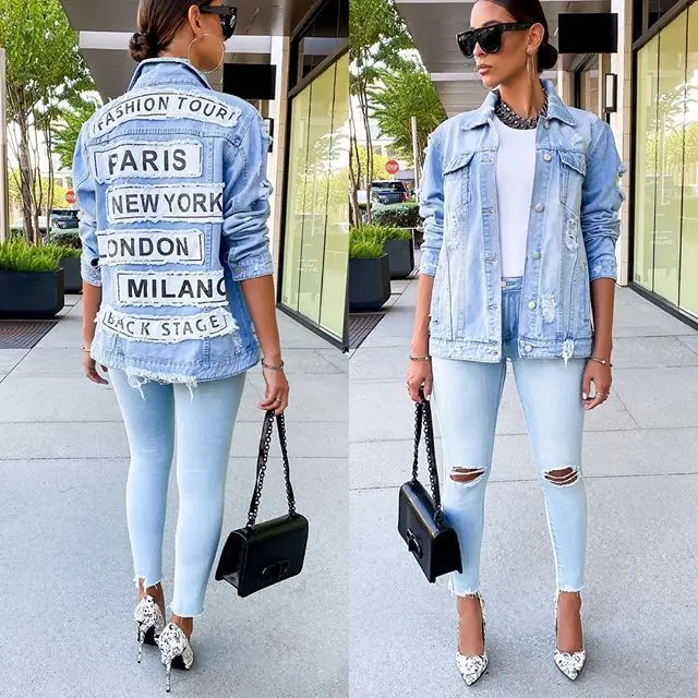 2022 Amazon hot sale fashion letter patchwork jeans jacket women long sleeve denim coats streetwear, 1 colors as picture
2022 Amazon hot sale fashion letter patchwork jeans jacket women long sleeve denim coats streetwear, 1 colors as picture