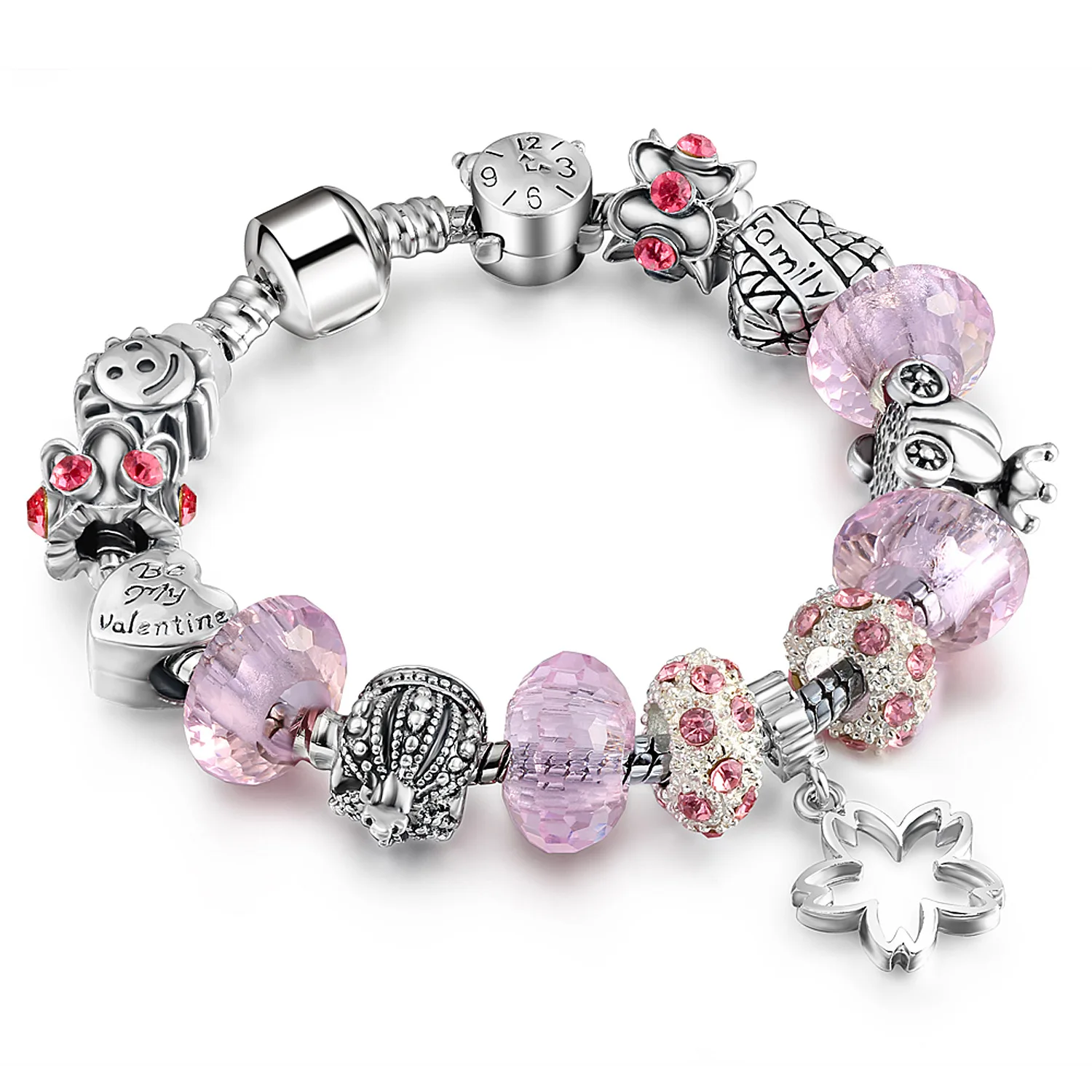 Adjustable 7-7.9 Inch Crown and Flower Fashion Jewelry Fit Bangle Bracelet with Charms Set Teen Girls Best Gifts
Adjustable 7-7.9 Inch Crown and Flower Fashion Jewelry Fit Bangle Bracelet with Charms Set Teen Girls Best Gifts