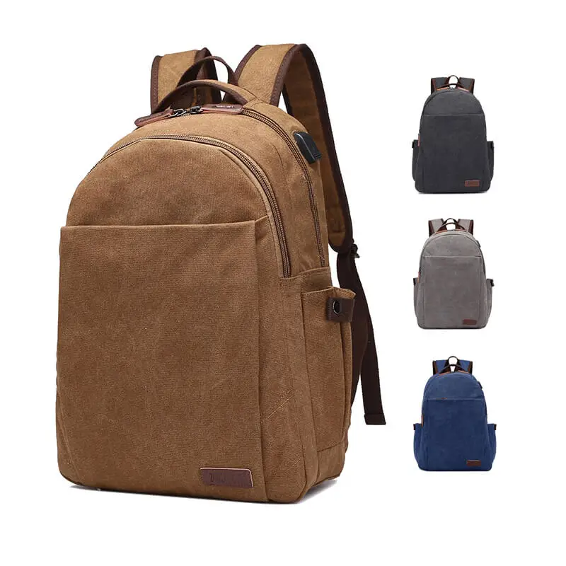F1002 Wholesale custom lightweight USB charging bagpack canvas computer school bags student laptop vintage backpack
F1002 Wholesale custom lightweight USB charging bagpack canvas computer school bags student laptop vintage backpack