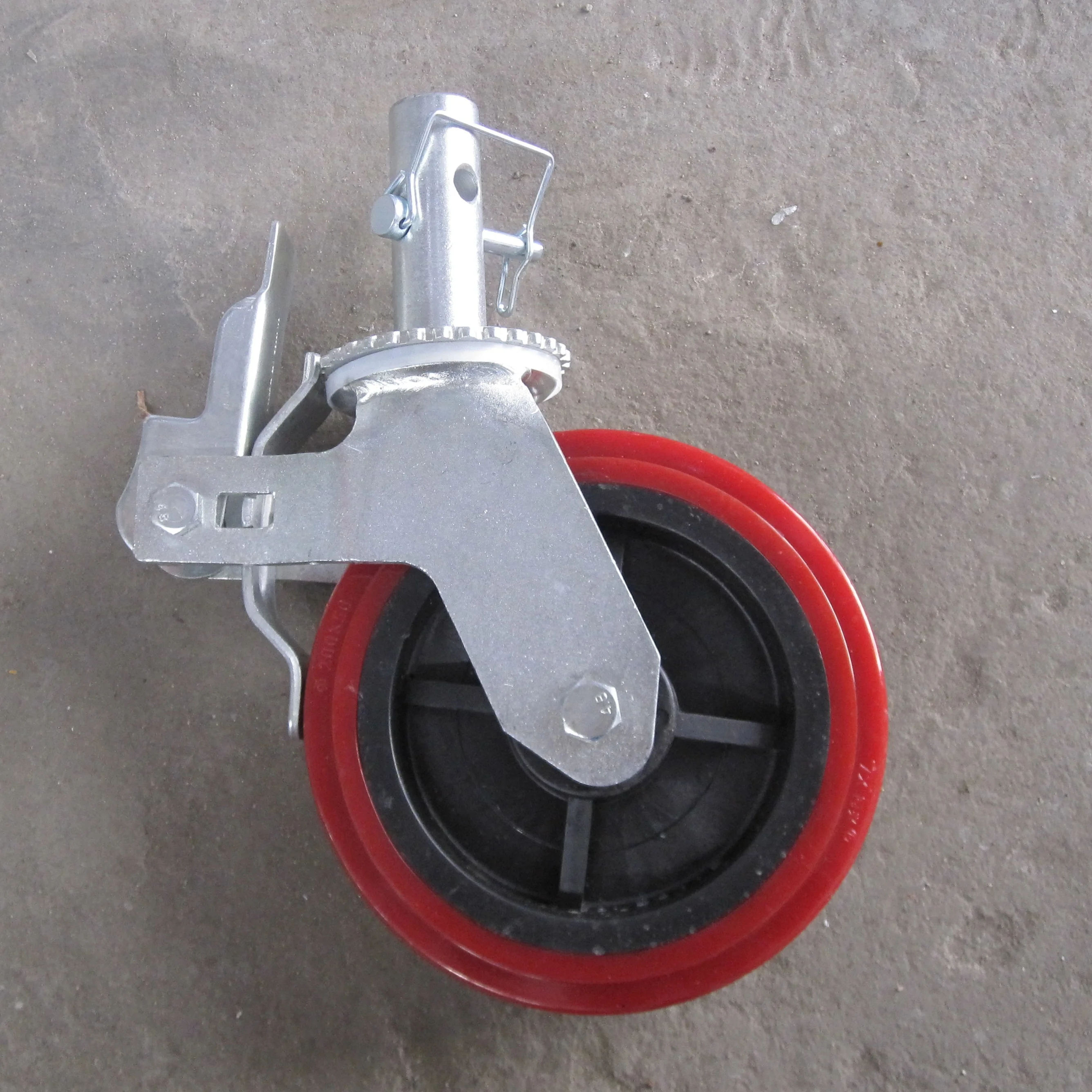 5 6 8 10 12 inch light and heavy duty industry rubber wheel for mobile adjustable with brake scaffold wheel caster
