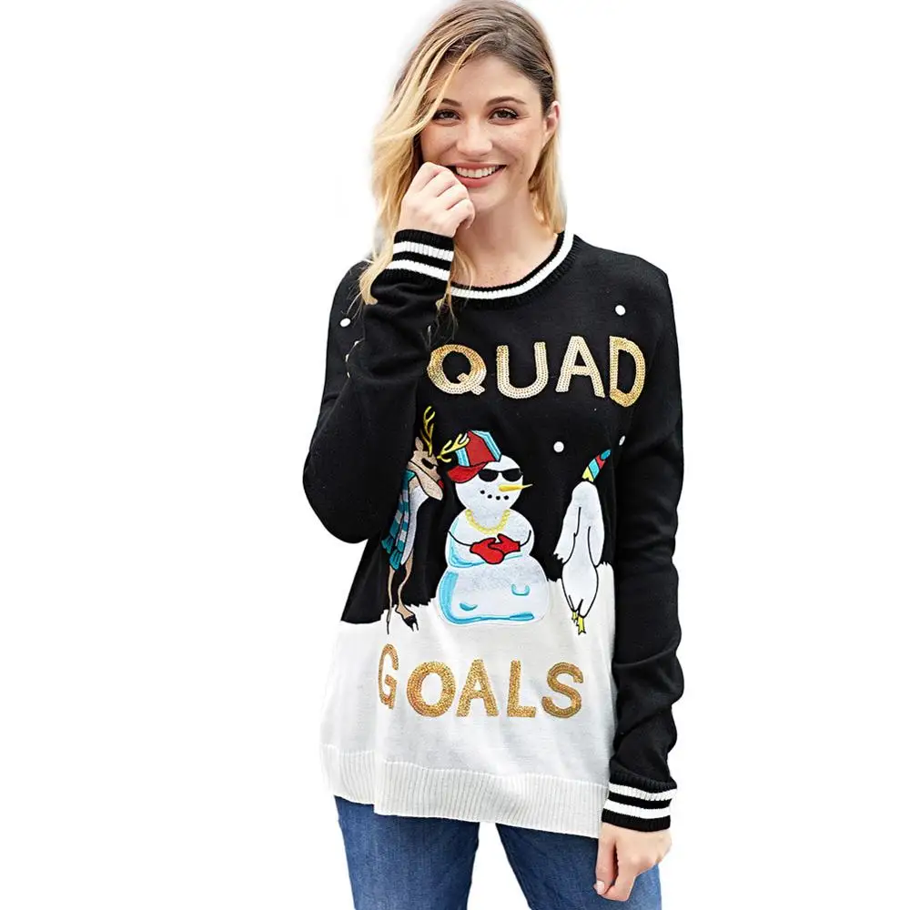 fashion new fashion designs Cute Christmas jumper Santa Claus Knit Black Hooded plus size women Sweater
fashion new fashion designs Cute Christmas jumper Santa Claus Knit Black Hooded plus size women Sweater