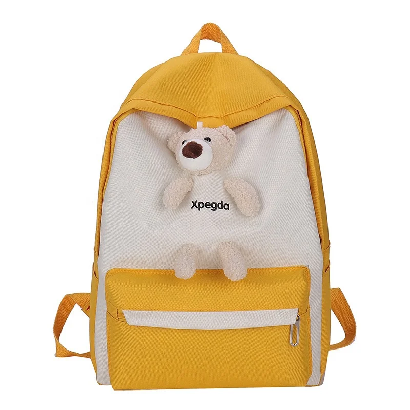 2021 new cute little bear canvas small fresh casual backpack student school bag, Yellow,black,red,pink
2021 new cute little bear canvas small fresh casual backpack student school bag, Yellow,black,red,pink