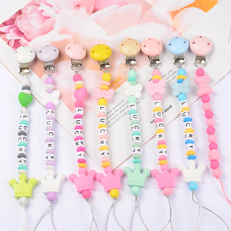 Food Grade Safe Silicone Baby Pacifier Chain/Clip Cute Crown Pacifier Clips Nipple Holder for Baby Personalized Name Pacifier
Food Grade Safe Silicone Baby Pacifier Chain/Clip Cute Crown Pacifier Clips Nipple Holder for Baby Personalized Name Pacifier