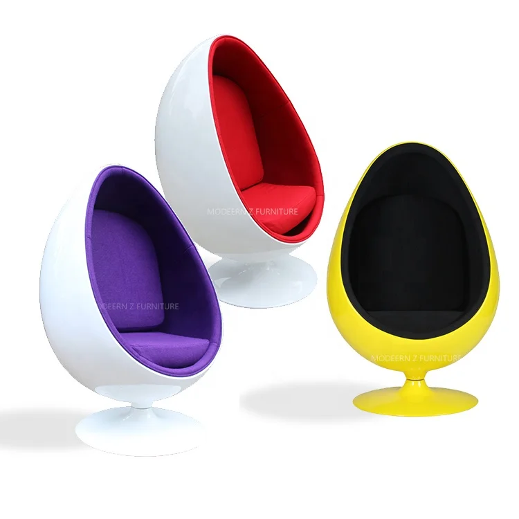 Klassische Design Swivel Wolle Stoff Oval Form Ei Ball Pod Lounge Stuhl für schlafzimmer