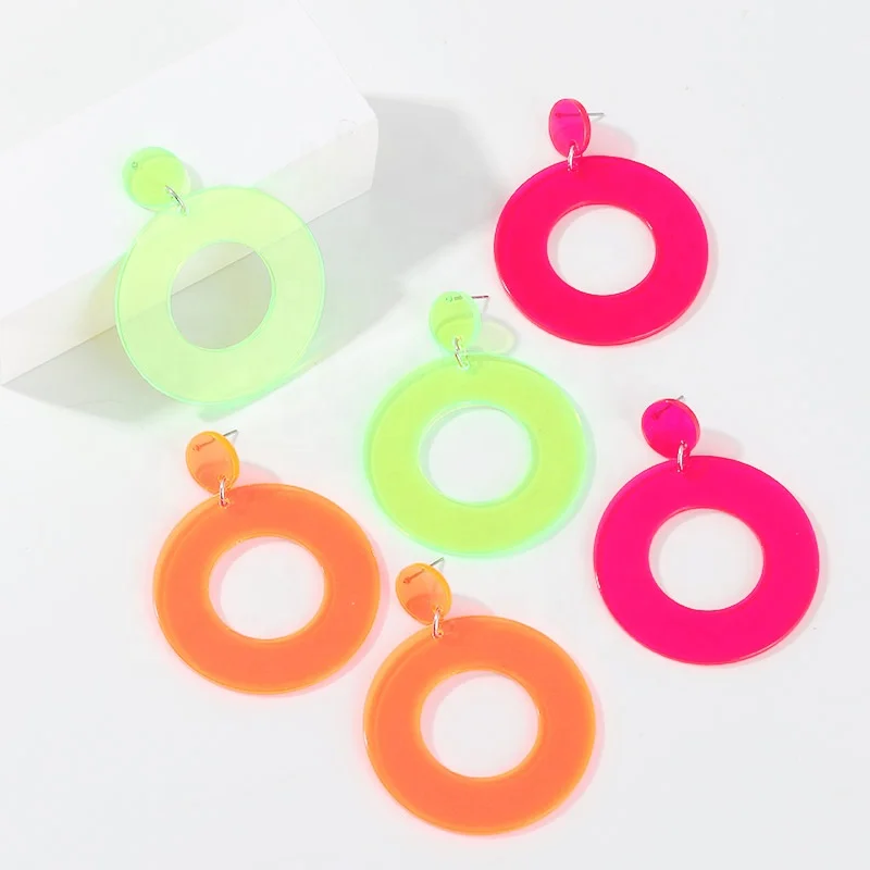 Punk Fashion Neon Earrings Resin Large Circle Fluorescent Earrings For Women Girl Party Wedding Jewelry Earrings, Yellow red orange
Punk Fashion Neon Earrings Resin Large Circle Fluorescent Earrings For Women Girl Party Wedding Jewelry Earrings, Yellow red orange