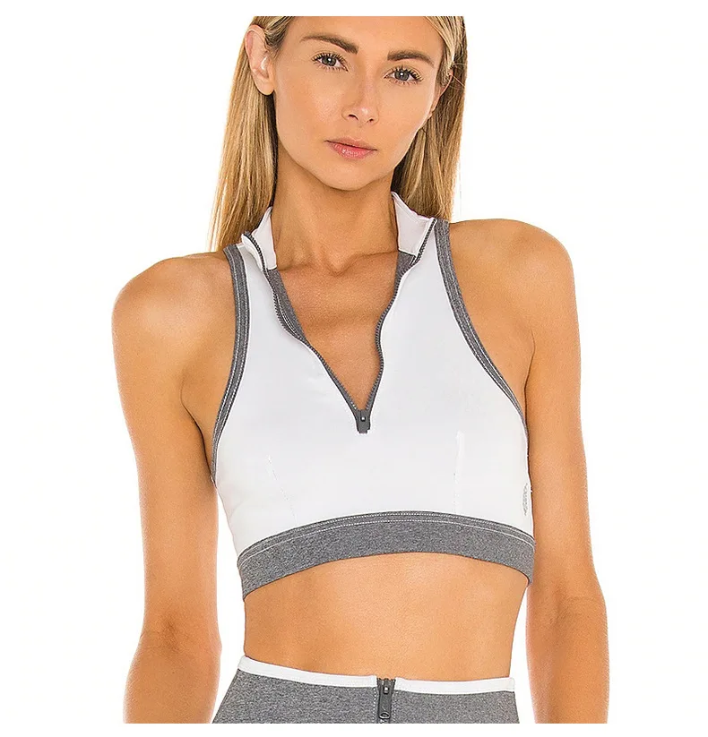 Wholesale Women High Support Zip Front Elastic Training Fitness Fabletic High Neck Sports Bra, Customized color
Wholesale Women High Support Zip Front Elastic Training Fitness Fabletic High Neck Sports Bra, Customized color