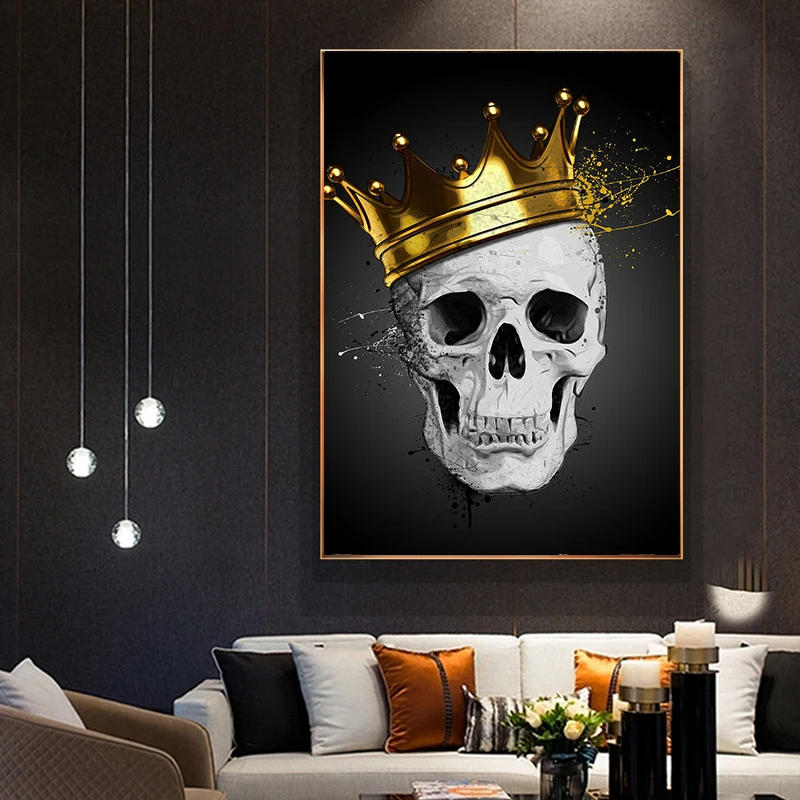 Graffiti Golden Crown of Skull Art Canvas Painting on the Wall Posters and Prints Wall Art Pictures For Home Decoration
Graffiti Golden Crown of Skull Art Canvas Painting on the Wall Posters and Prints Wall Art Pictures For Home Decoration