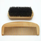 Custom Logo beard styling Peach Wood Brush And Comb Set at home