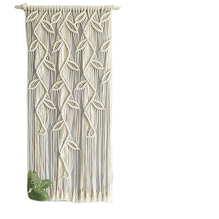 Bohemian style macrame wall hanging small art woven tapestry for home decoration, Cream white
Bohemian style macrame wall hanging small art woven tapestry for home decoration, Cream white