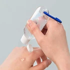 50ml 60ml Empty Clear Plastic Hand Sanitizer Bottle With Hook Pocket Holder Keychain