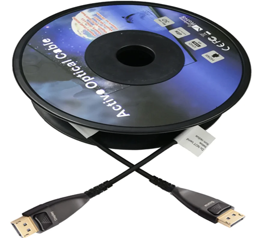 DP 1.4 to DP optical fiber cables 90 meters support 8K @60hz DP cables for ,theater,TV outdoor long distance signal transmission
DP 1.4 to DP optical fiber cables 90 meters support 8K @60hz DP cables for ,theater,TV outdoor long distance signal transmission