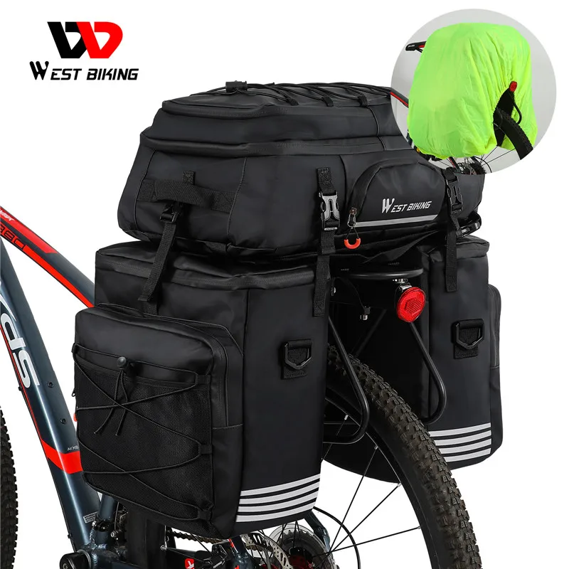 

WEST BIKING 48L Large Capacity Bicycle Rear Seat Bag Rain Cover Outdoor Cycling MTB Bike Rear Rack Carrier Luggage Pannier Bag