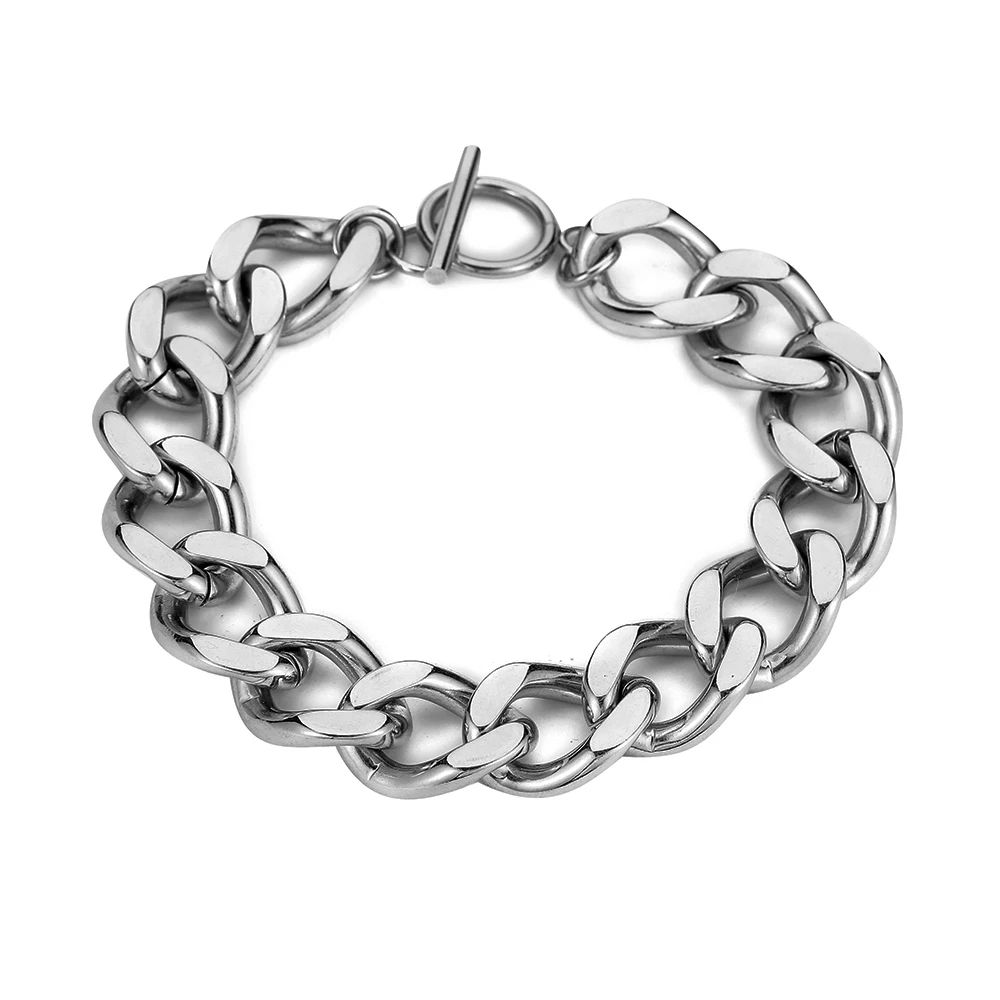 2021 new iron steel OT buckle bracelet 15mm glossy Cuban chain ladies bracelet suitable for parties, Silver
2021 new iron steel OT buckle bracelet 15mm glossy Cuban chain ladies bracelet suitable for parties, Silver