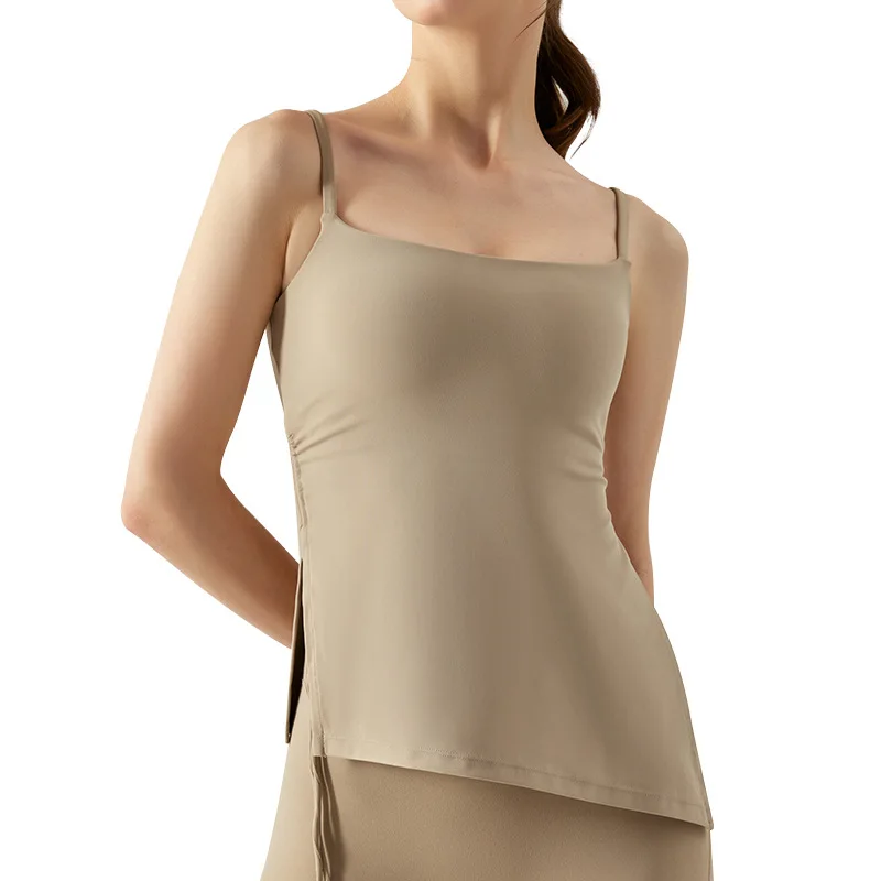 Summer Ladies Women Tank Tops Vests Running Cool Fabric Side Slit Drawstring Yoga Gym Tank Top with Chest Pad
Summer Ladies Women Tank Tops Vests Running Cool Fabric Side Slit Drawstring Yoga Gym Tank Top with Chest Pad