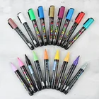 Wood Acrylic Paint Pens 18 Colors Permanent Marker Pens For Rocks Ceramic Glass Wood Fabric Drawing Oily Marker