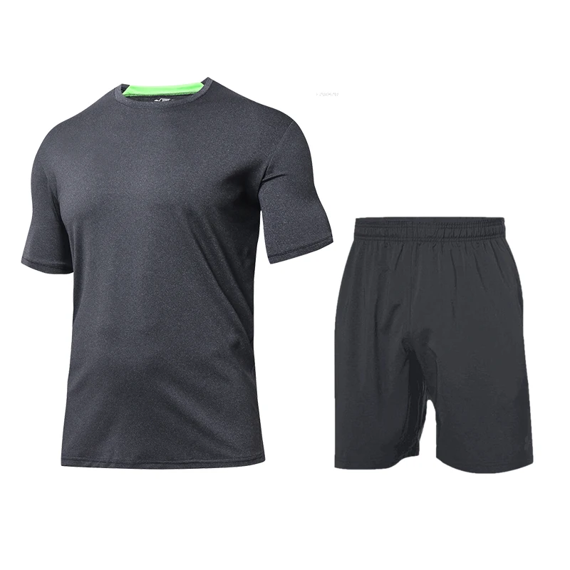 Custom High Quality Tracksuit Set Men's Gym Shirts Running Shorts with Pocket Fitness 2020 Summer 
Custom High Quality Tracksuit Set Men's Gym Shirts Running Shorts with Pocket Fitness 2020 Summer