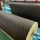 embroidery quilted PVC artificial synthetic leather with sponge