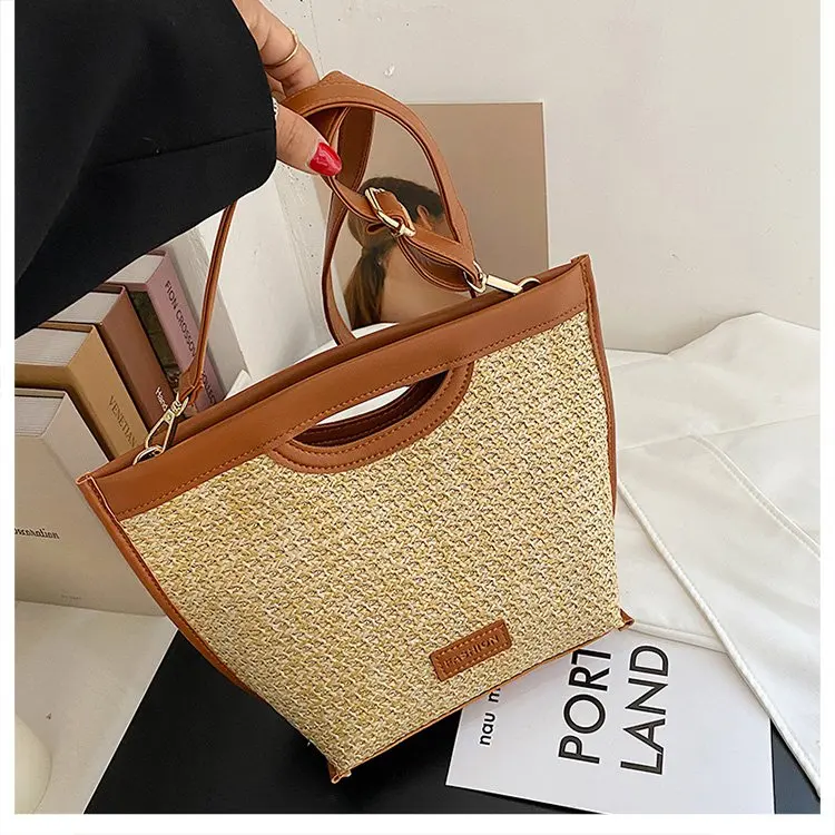 Custom LOGO pu leather messenger bag women straw shoulder bag summer straw beach bag wholesale
Custom LOGO pu leather messenger bag women straw shoulder bag summer straw beach bag wholesale