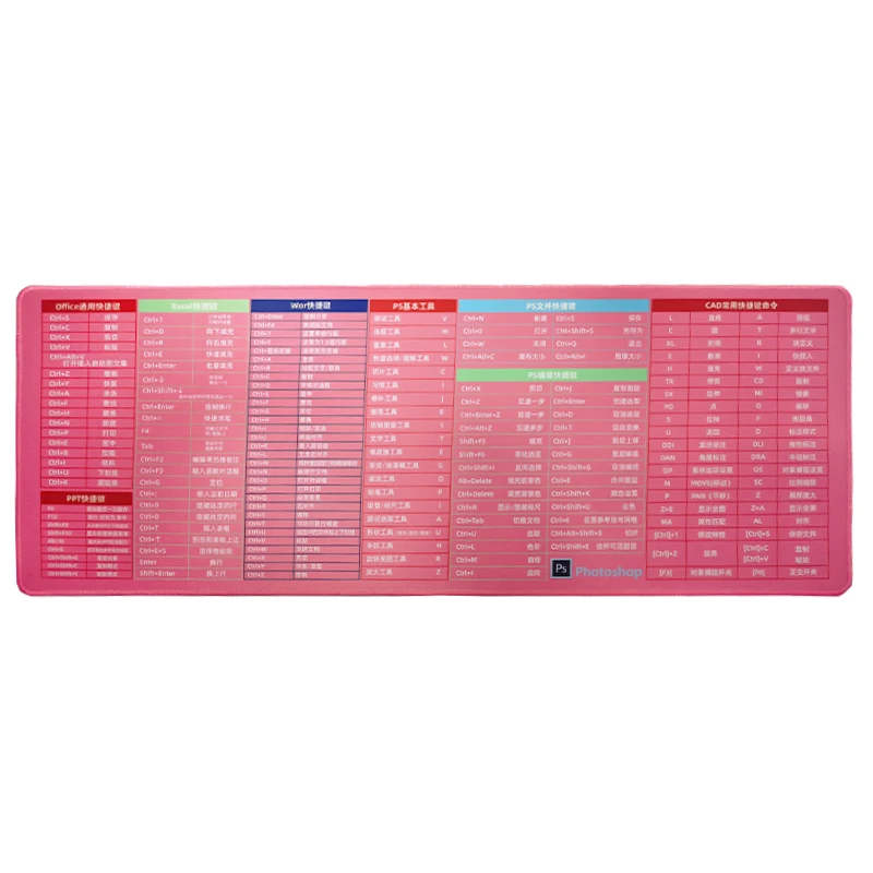 Multifunctional shortcut key mouse pad notebook computer desk pad mouse pad natural rubber
Multifunctional shortcut key mouse pad notebook computer desk pad mouse pad natural rubber