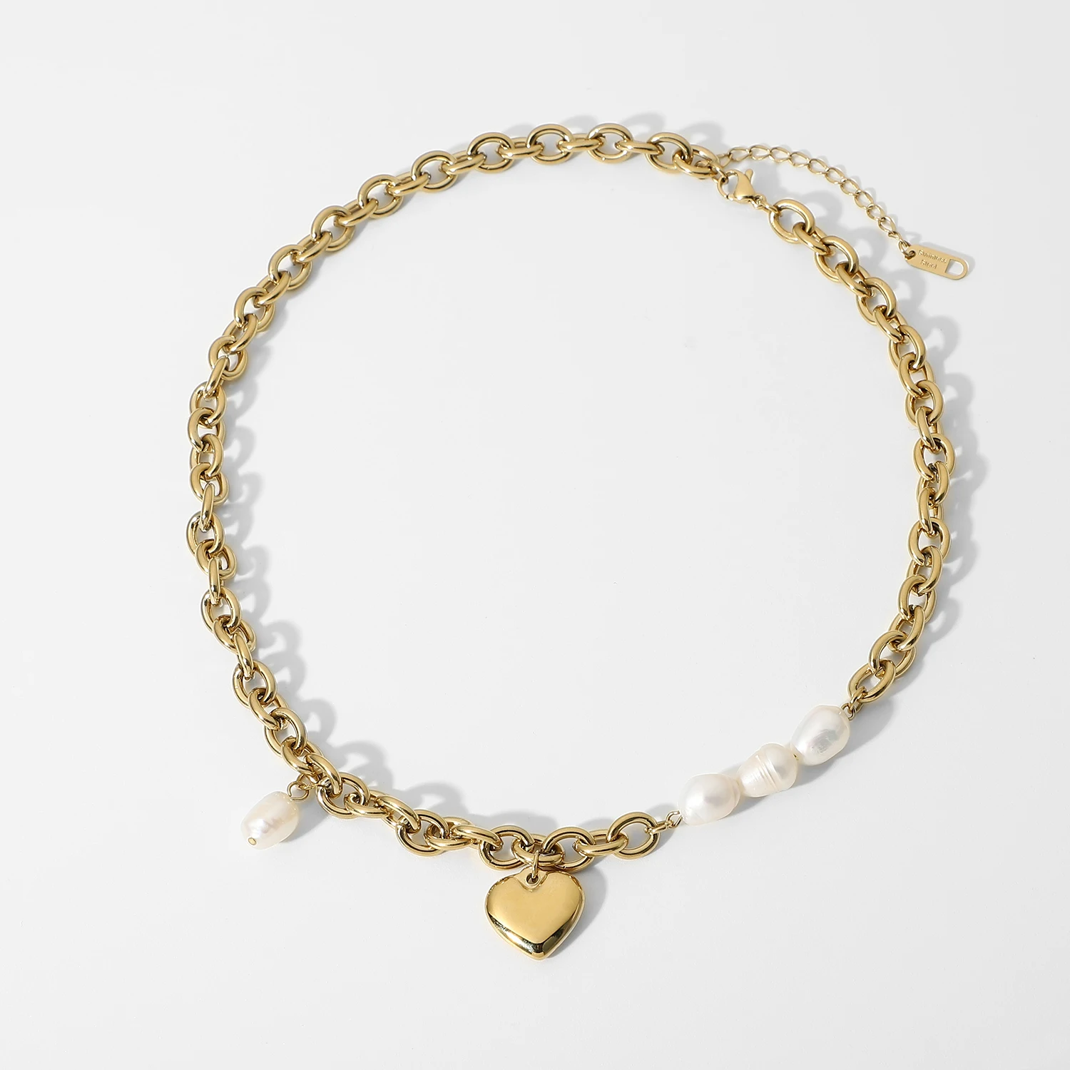 14K Gold Plated Stainless Steel Heart Shape Jewelry For Women Trendy Freshwater Pearl Choker Pendant Necklace
14K Gold Plated Stainless Steel Heart Shape Jewelry For Women Trendy Freshwater Pearl Choker Pendant Necklace