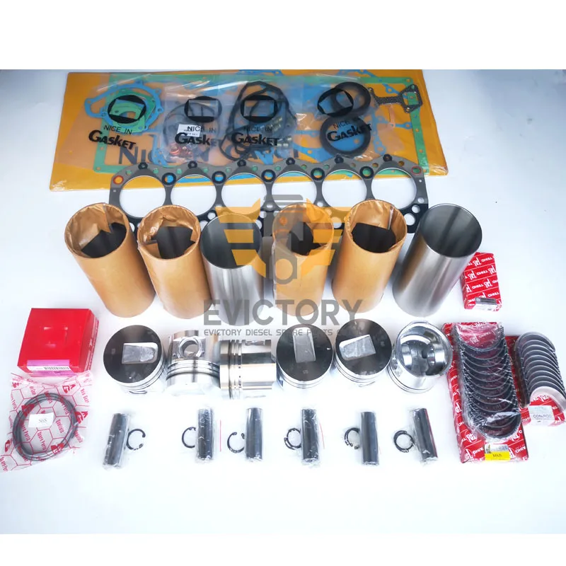 

For Mitsubishi S6S rebuild overhaul kit valve guide forklift engine piston liner gasket bearing