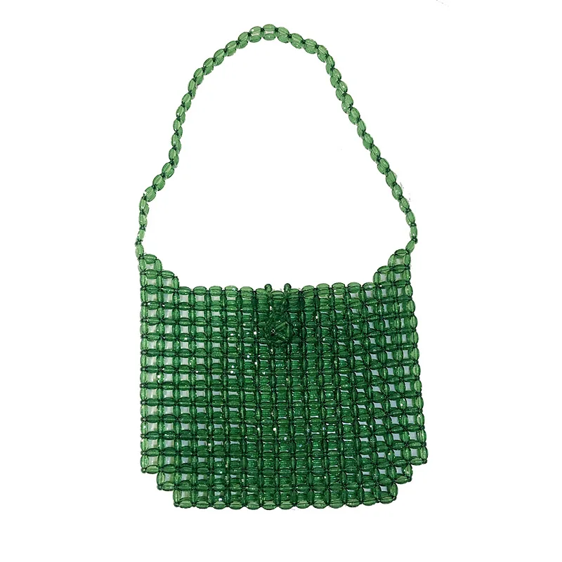 Handmade retro Green women's shoulder bag acrylic beaded bag solid color pearl bag
Handmade retro Green women's shoulder bag acrylic beaded bag solid color pearl bag