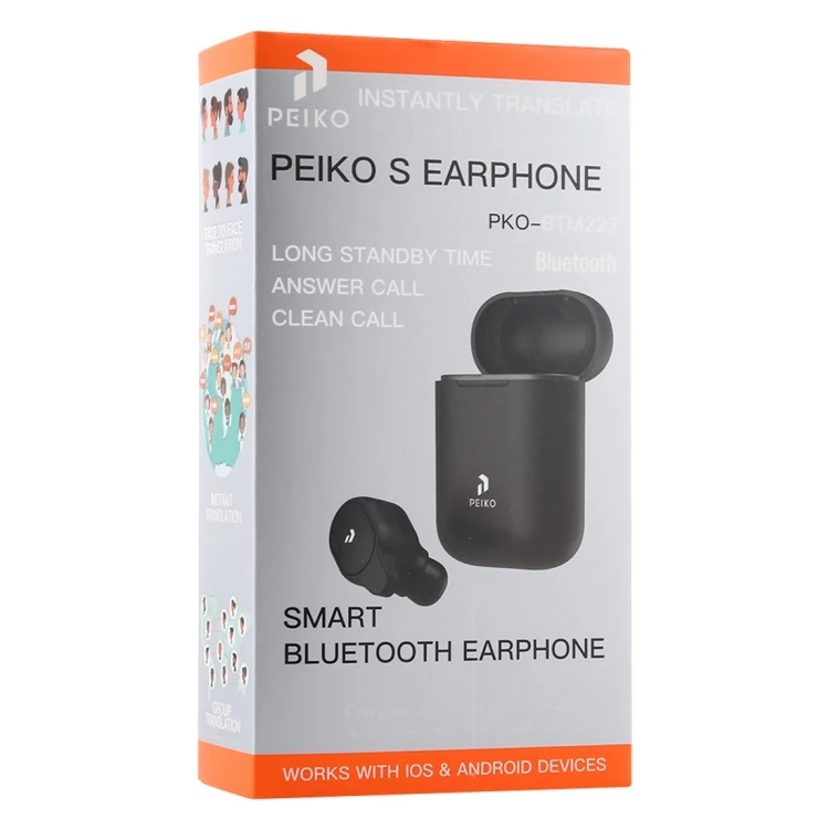 PKO-BTM223 Bluetooth 5.0 Smart Bluetooth Earphone with Magnetic Charging Box, Support Multi-language Translation & Call & Siri - ANKUX.COM