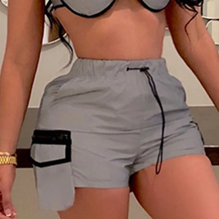 Novelty Reflective Pants Woman Bottoms Fall Fashionable Drawstring Lounge Wear Women Shorts, Gray
Novelty Reflective Pants Woman Bottoms Fall Fashionable Drawstring Lounge Wear Women Shorts, Gray