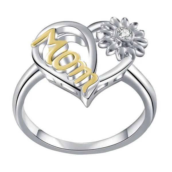 Mother's Day Gifts For Mom Cluster Flower Heart Ring Silver Plating Mom Letter Ring For Best Mum
Mother's Day Gifts For Mom Cluster Flower Heart Ring Silver Plating Mom Letter Ring For Best Mum