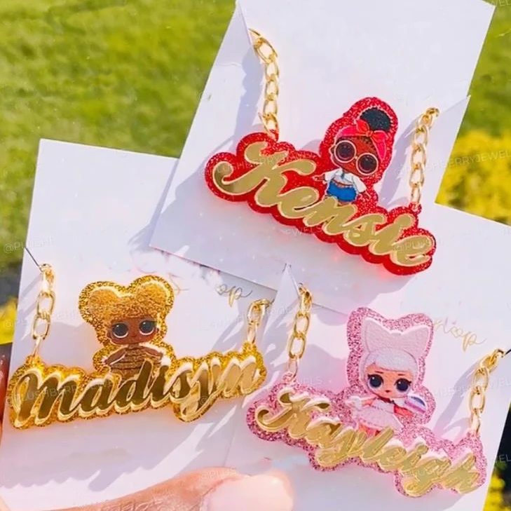 Dropshipping Customize nameplate jewelry lol dolls character cartoon kids custom necklace
Dropshipping Customize nameplate jewelry lol dolls character cartoon kids custom necklace