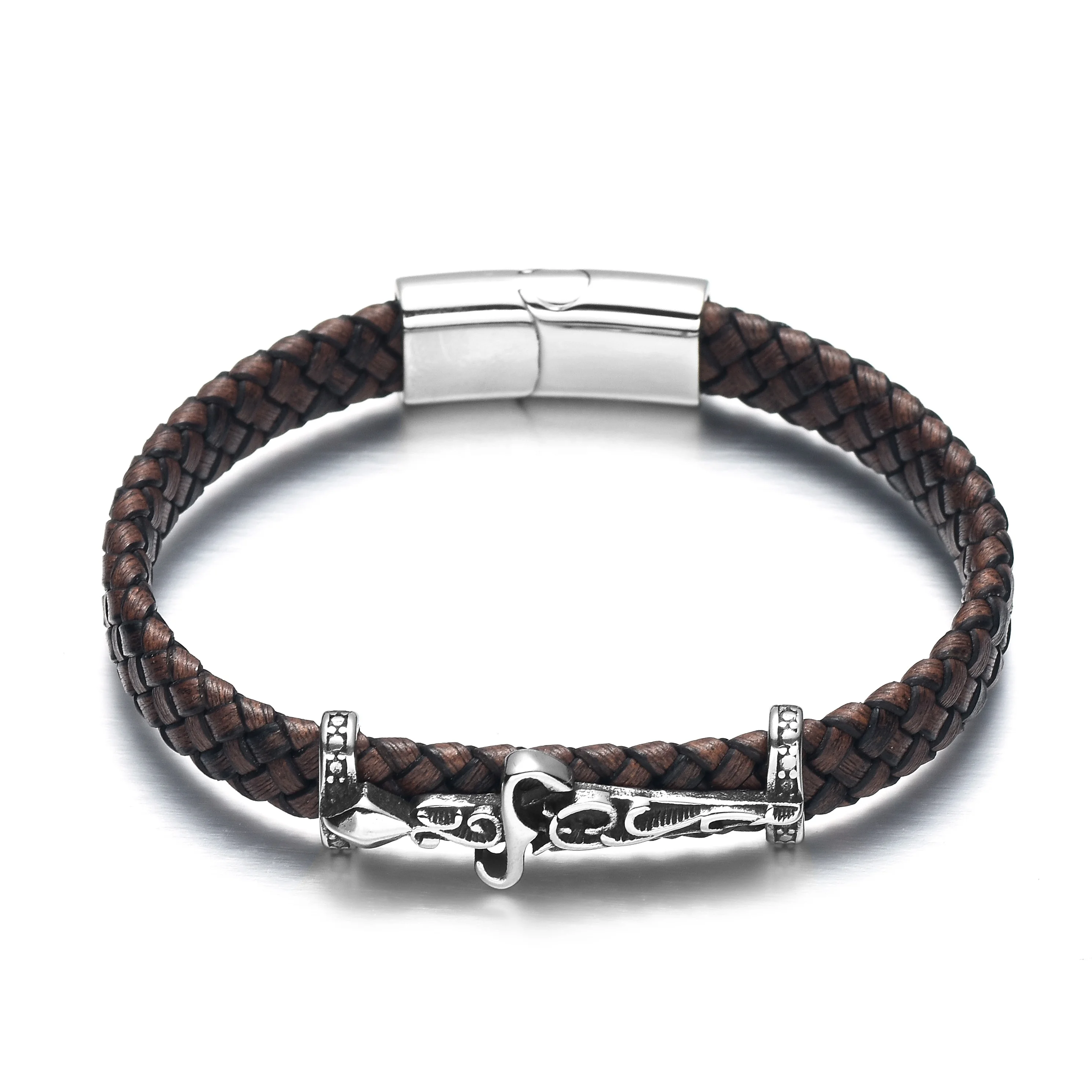 REAMOR 2019 Men Punk Style Persian Courage Sword Knot Spiral Stainless Steel Magnetic Buckle Brown Bracelet for Men and Women
REAMOR 2019 Men Punk Style Persian Courage Sword Knot Spiral Stainless Steel Magnetic Buckle Brown Bracelet for Men and Women