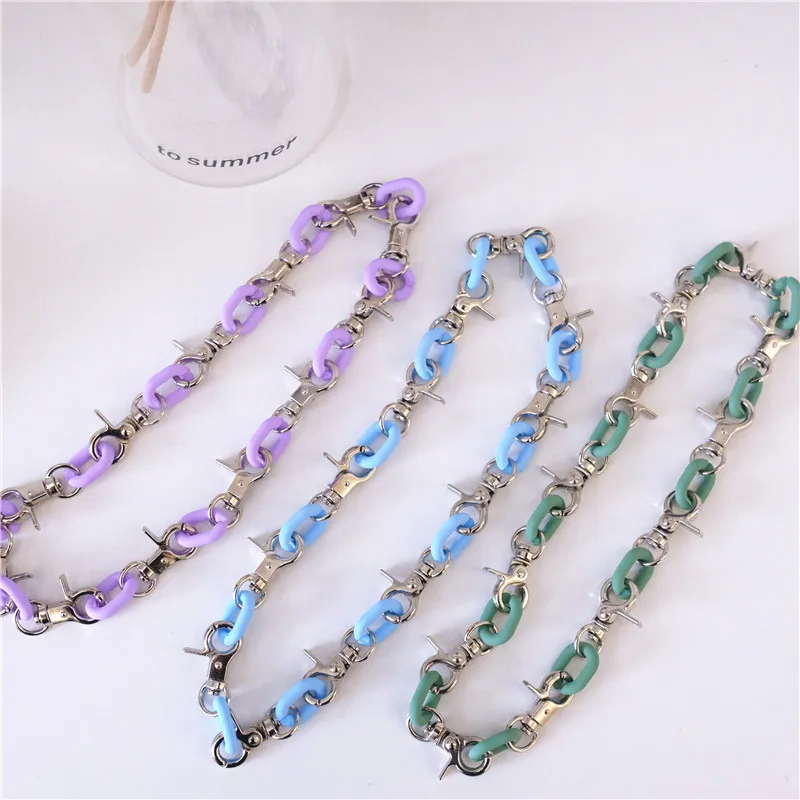 Fashion Colorful Acrylic Chunky Chain Necklace Punk Hyperbole Dazzling Cuban Link Chain Choker Necklace for couples, Rose gold/silver
Fashion Colorful Acrylic Chunky Chain Necklace Punk Hyperbole Dazzling Cuban Link Chain Choker Necklace for couples, Rose gold/silver