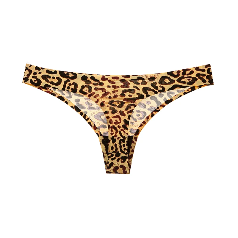 Las mujeres T-ropa interior Sexy Tanga de leopardo ropa interior sin costuras de delgada ropa interior Tanga