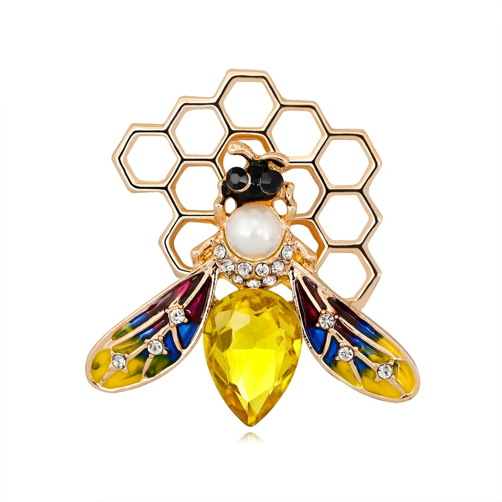 Hollow Out Honeycomb Brooch Yellow Rhinestone Bee Brooches for Women Children Enamel Pins Animals Jewelry Accessories
Hollow Out Honeycomb Brooch Yellow Rhinestone Bee Brooches for Women Children Enamel Pins Animals Jewelry Accessories