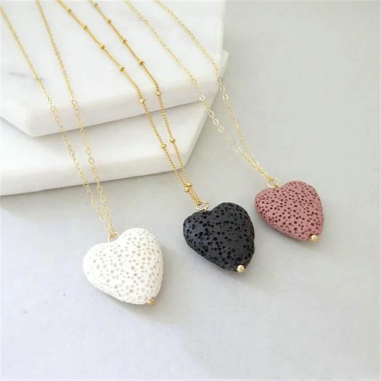 Fashion alloy gold plated heart shaped 3 colors lava volcanic stone gold pendant necklace for women accessories
Fashion alloy gold plated heart shaped 3 colors lava volcanic stone gold pendant necklace for women accessories