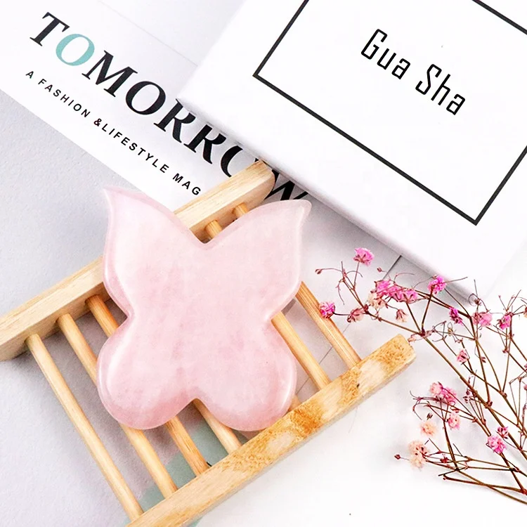 Crystal Butterfly Gua Sha Rose Quartz Jade Gua Sha Tool Natural Guasha Massager, Pink
Crystal Butterfly Gua Sha Rose Quartz Jade Gua Sha Tool Natural Guasha Massager, Pink