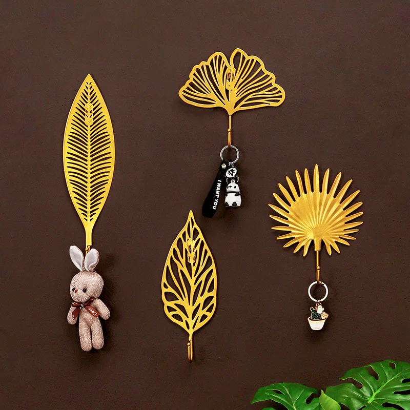 Creative iron metal leaf wall mount decoration entryway storage towel key rack coat hook, Gold
Creative iron metal leaf wall mount decoration entryway storage towel key rack coat hook, Gold
