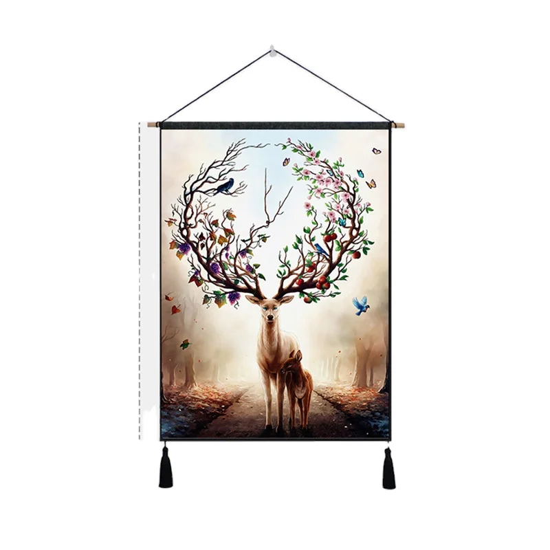 New Custom Bohemian Wall Tapestry Modern Decoration Linen Painting Antler Wall Art Tassel Tapestry Hanging Scroll Cloth
New Custom Bohemian Wall Tapestry Modern Decoration Linen Painting Antler Wall Art Tassel Tapestry Hanging Scroll Cloth
