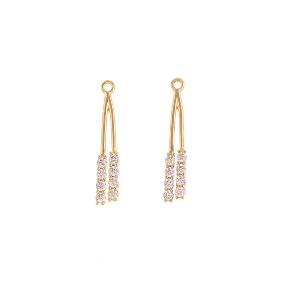 Jewelry Accessories Cordial Design 20Pcs 3*19MM Jewelry Accessories CZ Charms Hand Made DIY Making Genuine Gold Plating Pendant
Jewelry Accessories Cordial Design 20Pcs 3*19MM Jewelry Accessories CZ Charms Hand Made DIY Making Genuine Gold Plating Pendant