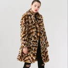 QIUCHEN- QC19045 free shipping natural rex rabbit fur leopard jacket